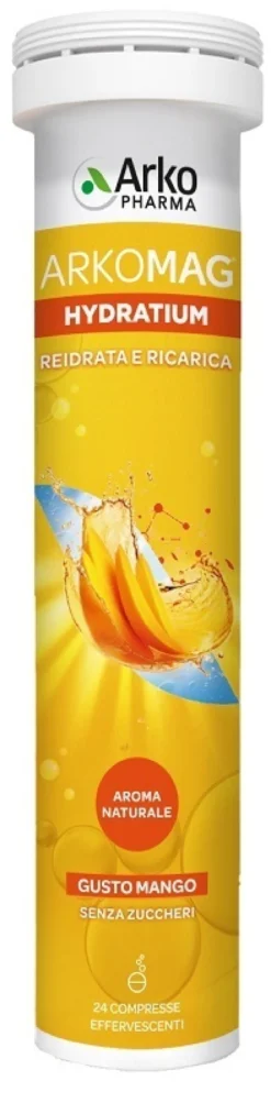 Arkopharma Arkomag Hydratium Mango Integratore per la reidratazione, 24 compresse effervescenti