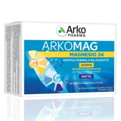 Arkopharma Magnesio 24 Giorno e Notte - Integratore per la stanchezza e il riposo, 60 capsule