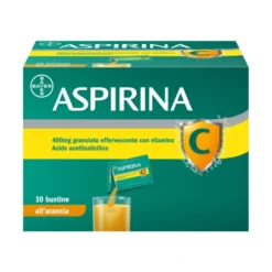 Aspirina C Antinfiammatorio e Antidolorifico per Influenza e Febbre con Vitamina C, 10 Buste Arancia