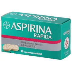 Aspirina Rapida Trattamento Febbre e Dolore 500mg Acido Acetilsalicilico, 10 Compresse Masticabili