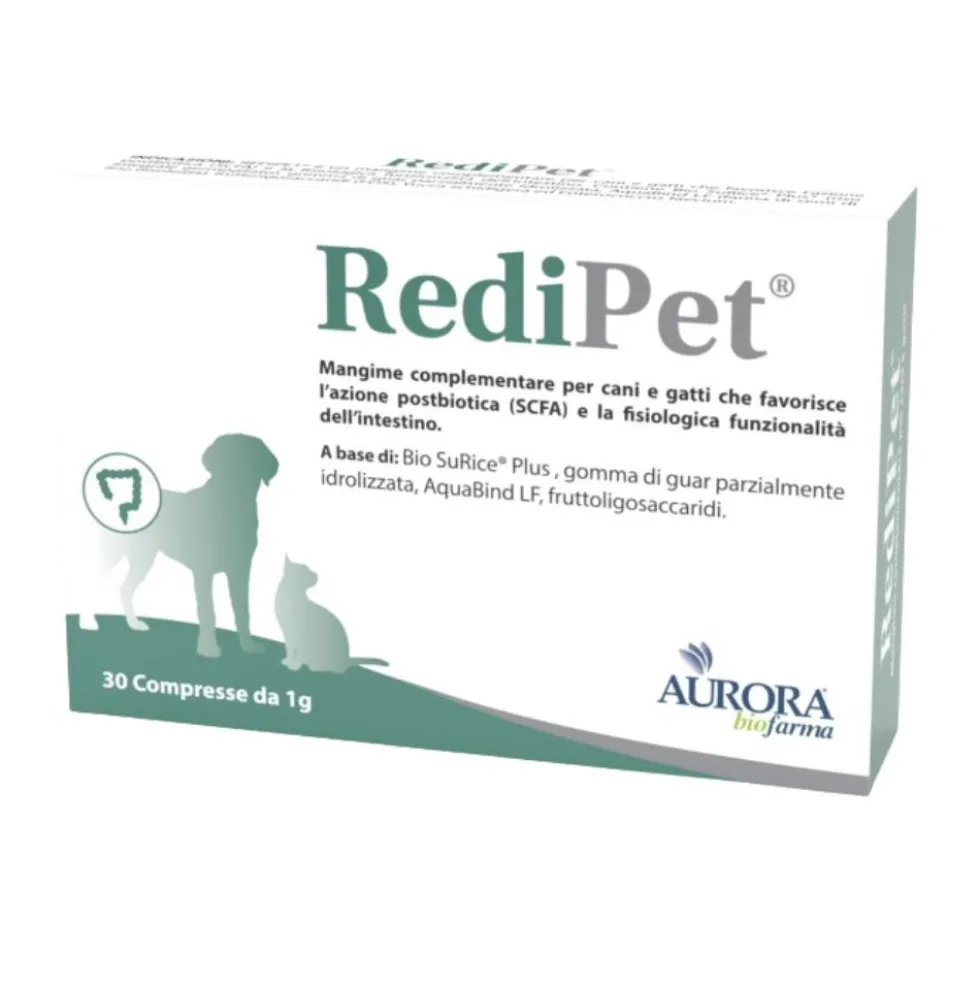 Aurora Biofarma Redipet Mangime Complementare per Cani e Gatti, 30 compresse