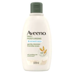 Aveeno Daily Moisturising Detergente Intimo Idratante Quotidiano Senza Sapone Profumato alla Vaniglia Delicato per Pelli Sensibili, 300ml