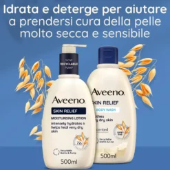 Aveeno Skin Relief - Crema corpo nutriente e lenitiva per pelle molto secca e sensibile, 500 ml
