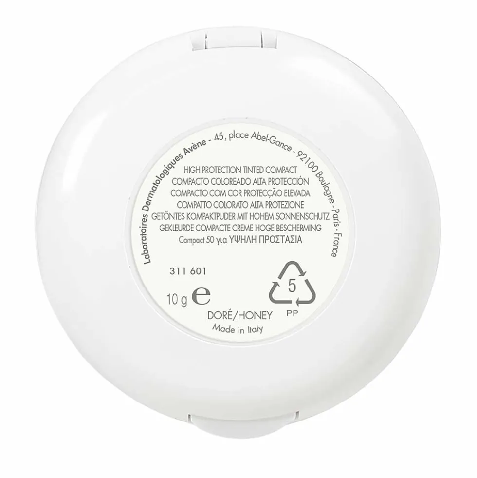 Avène Solare Compatto Dorato SPF 50+ - Crema colorata protettiva per le pelli intolleranti, 10 g