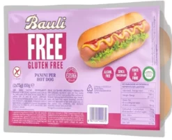 Bauli Free - Panini morbidi per hot dog senza glutine per celiaci, 2 x 75 g