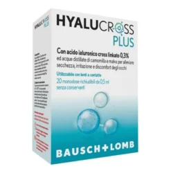 Bausch & Lomb Hyalucross Plus Gocce Oculari Occhio Secco, 20 flaconcini