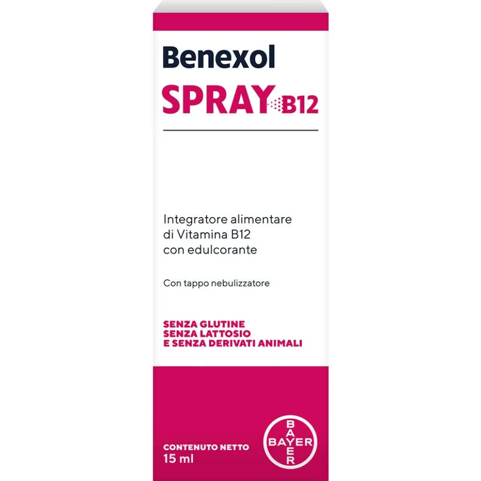 Bayer Benexol Spray B12 - Integratore alimentare per la carenza di vitamina B12, 15 ml
