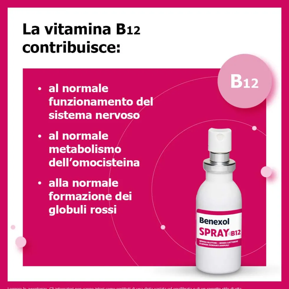 Bayer Benexol Spray B12 - Integratore alimentare per la carenza di vitamina B12, 15 ml