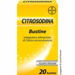 Bayer Citrosodina - Integratore digestivo effervescente per la pesantezza di stomaco, 20 bustine