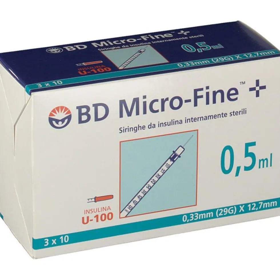 Becton Dickinson Siringa Insulina Sterile Ago G29, 30 Pezzi