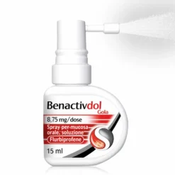 Benactivdol Gola Spray 8,75mg/Dose Flurbiprofene Mal di Gola Acuto, 15ml
