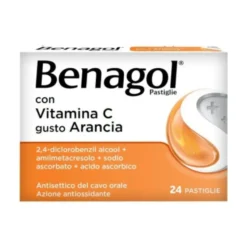 Benagol Pastiglie con Vitamina C Gusto Arancia Antisettico del Cavo Orale, 24 Pastiglie