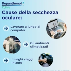 Bepanthenol Collirio Soluzione lubrificante senza conservanti per la secchezza oculare, 10 ml