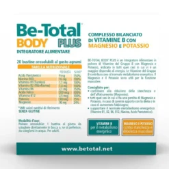 Be-Total Body Plus - Integratore di vitamine B, magnesio e potassio per l'energia, 20 bustine