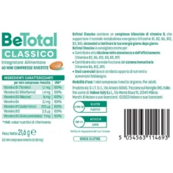 Be-Total Integratore Vitamina B B12 Acido Folico Energia Adulti, 60 mini compresse
