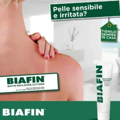 Biafin Emulsione cutanea - Crema lenitiva per le scottature e la pelle irritata, 100 ml