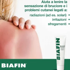 Biafin Emulsione Cutanea Idratante Lenitiva Crema Scottature e Pelle Sensibile e Irritata, 100ml