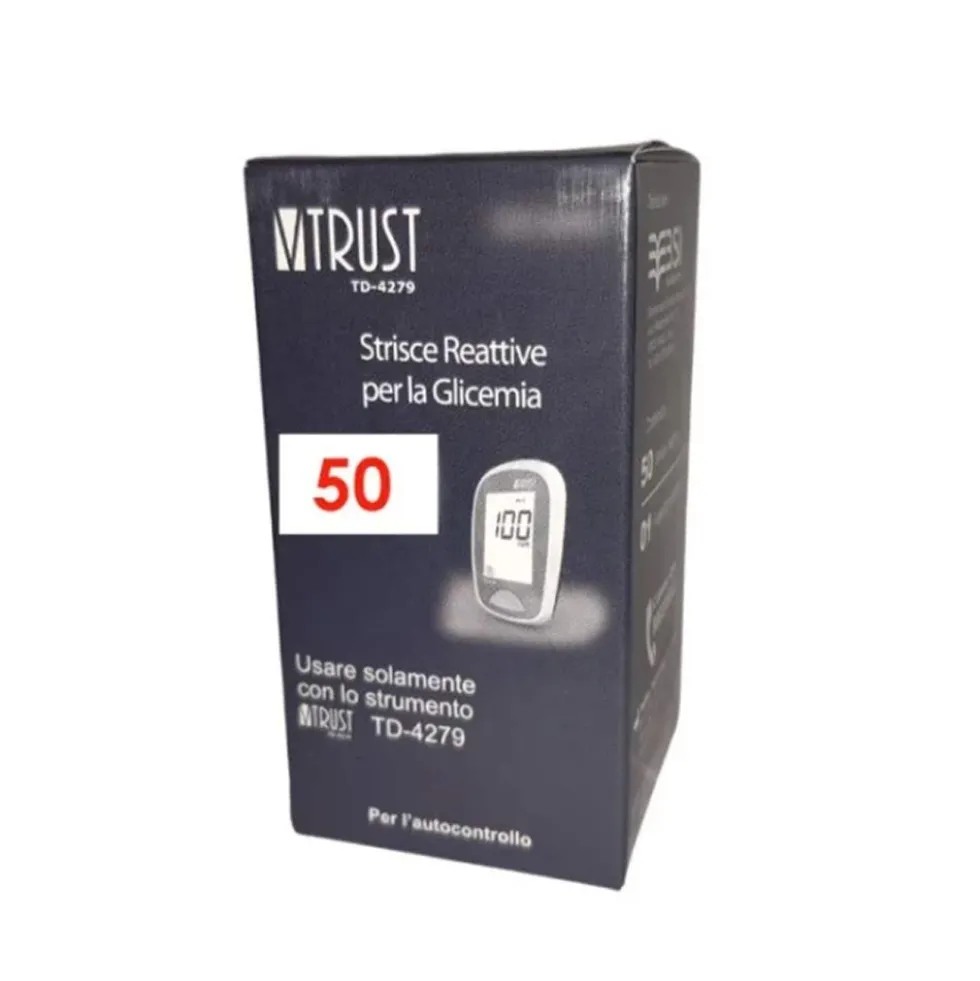 Biochemical System V-Trust - Strisce Misurazione Glicemia TD-4279, 50 Pezzi