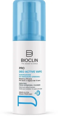 Bioclin Deo Pro Active Vapo Deodorante spray per sudorazione da variazioni ormonali, 100 ml