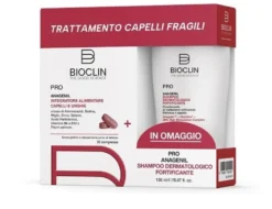 Bioclin Pro Anagenil - Kit anticaduta per capelli fragili, 30 compresse e shampoo da 150 ml