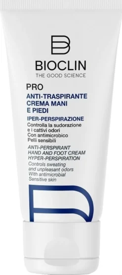 Bioclin Pro Anti-traspirante Crema per mani e piedi iperidosi bromidrosi e iper-perspirazione, 50 ml