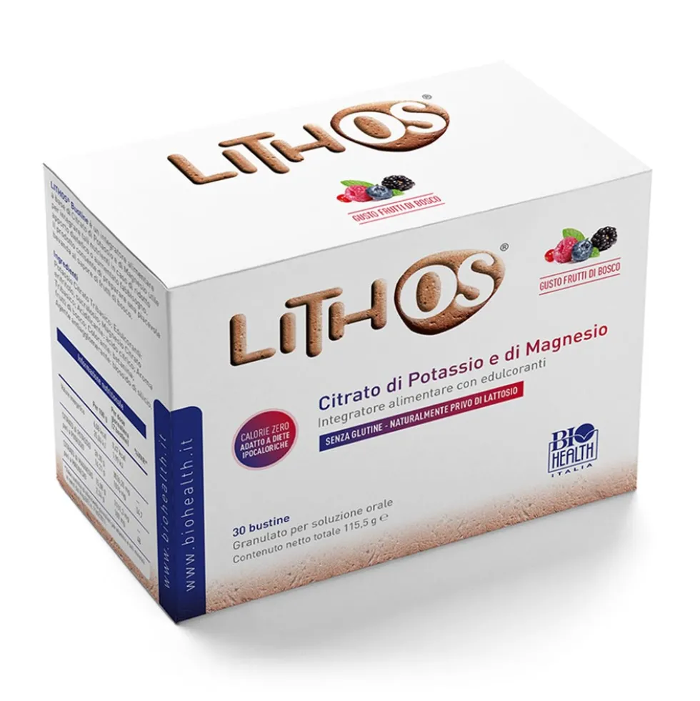 Biohealth Lithos Integratore Potassio e Magnesio Frutti di Bosco, 30 Bustine