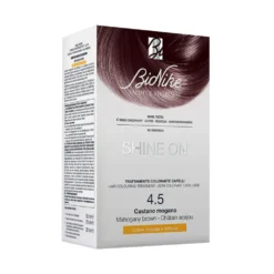 BioNike Shine On 4.5 Castano Mogano - Trattamento colorante per capelli nutriti, kit monouso