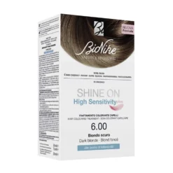 BioNike Shine On HS Plus 6.00 biondo scuro - Tinta permanente per la cute sensibile, 50 ml e 75 ml
