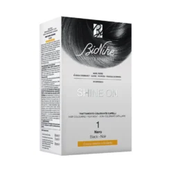 BioNike Shine On 1 Nero - Trattamento colorante per capelli ad alta tollerabilità, kit monodose