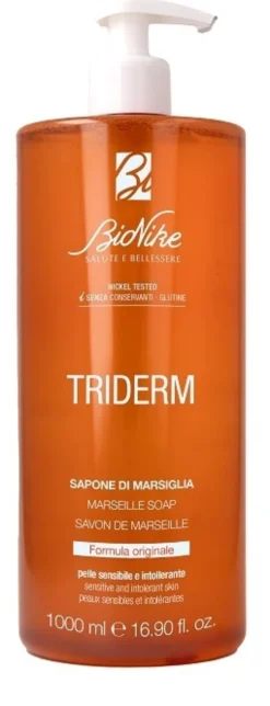 BioNike Triderm Sapone di Marsiglia - Sapone liquido per pelle sensibile e intollerante, 1000 ml