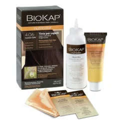 Bios Line Biokap Nutricolor - Tinta per capelli 4,06 Castano Caffè, 140 ml