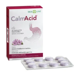 Bios Line CalmAcid - Integratore Alimentare per l'Acidità Gastrica, 20 tavolette masticabili