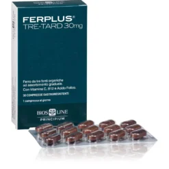 Bios Line Ferplus Tre-Tard - Integratore per la carenza di ferro, 30 compresse