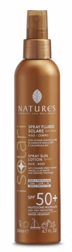 Bios Line Nature's I Solari Spray Fluido Solare Viso Corpo Bambini SPF50+ 200 ml