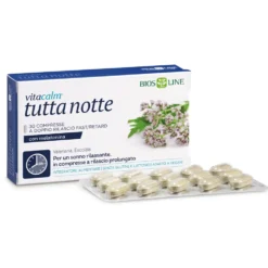 Bios Line VitaCalm Tutta Notte - Integratore alimentare per il riposo notturno, 30 compresse