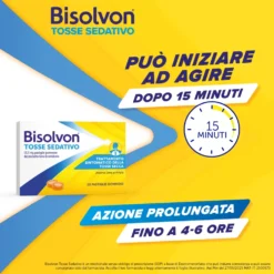 Bisolvon Tosse Sedativo per Tosse Secca Notturna, 20 Pastiglie Gommose