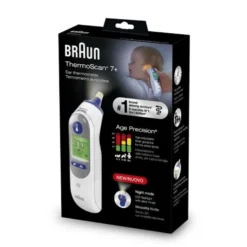 Braun ThermoScan 7+ Age Precision + Modalità Notte Termometro Auricolare, 1pezzo