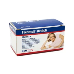 BSN Medical Fixomull Stretch - Garza autoadesiva per fissare le medicazioni, 1 rotolo da 10 cm x 2 m