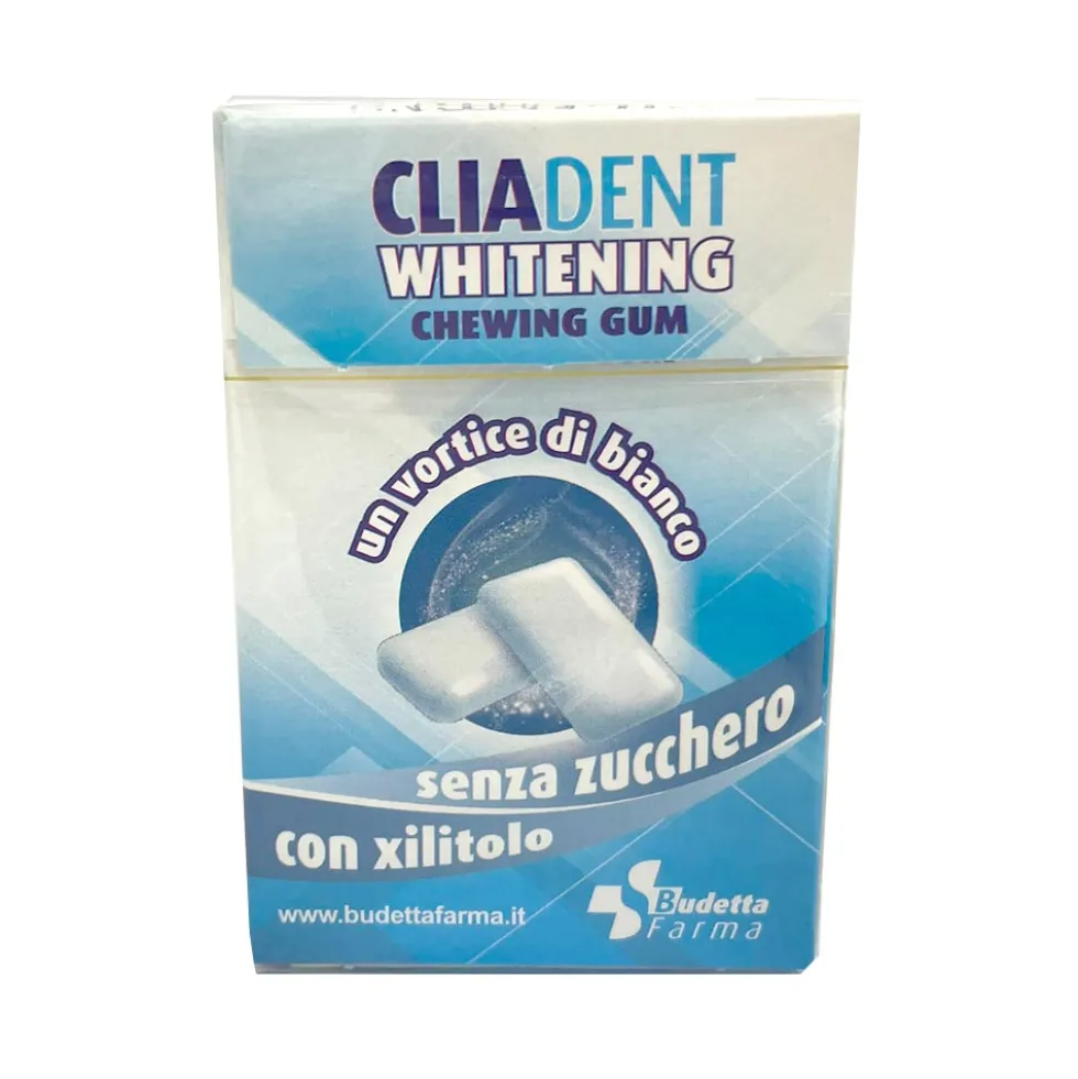 Budetta Farma Cliadent - Gomme da masticare senza zucchero per il bianco dei denti, 24 g