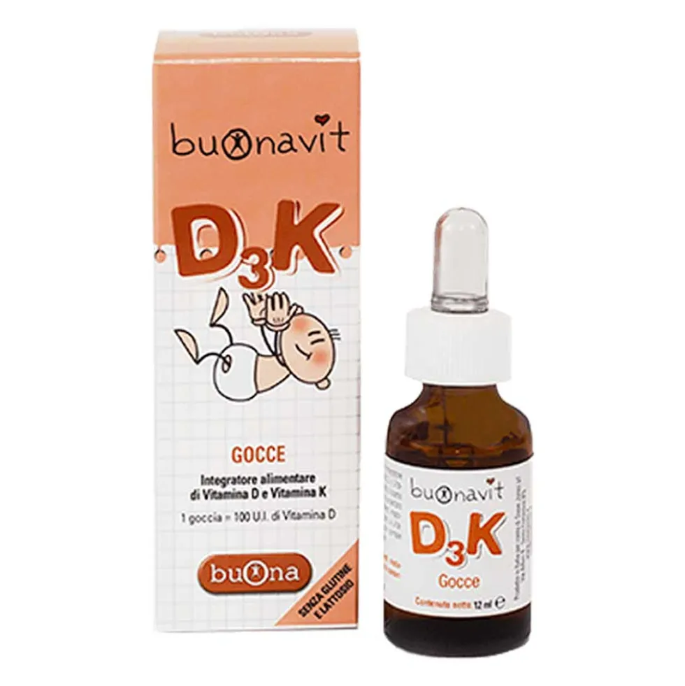 Buona BuonaVit D3K Integratore di Vitamina D e K, 12ml
