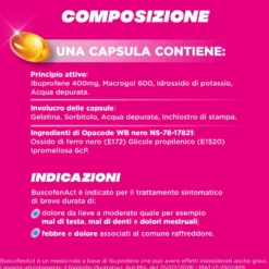 BuscofenAct - Capsule molli di ibuprofene 400 mg per i dolori mestruali e la febbre, 20 capsule