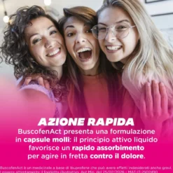 BuscofenAct 400 mg - Analgesico per dolori mestruali e mal di testa, 12 capsule molli