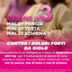 BuscofenAct 400 mg - Analgesico per dolori mestruali e mal di testa, 12 capsule molli
