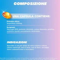 Buscofen 12 Capsule Ibuprofene contro Dolori da Ciclo, 12 Capsule Molli