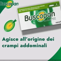 Buscopan contro Mal di Pancia Dolori e Crampi Addominali, 6 Supposte