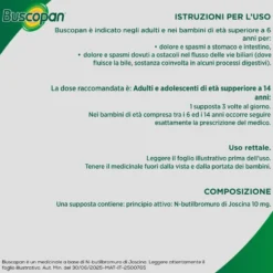 Buscopan contro Mal di Pancia Dolori e Crampi Addominali, 6 Supposte
