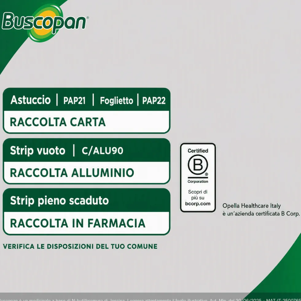 Buscopan contro Mal di Pancia Dolori e Crampi Addominali, 6 Supposte