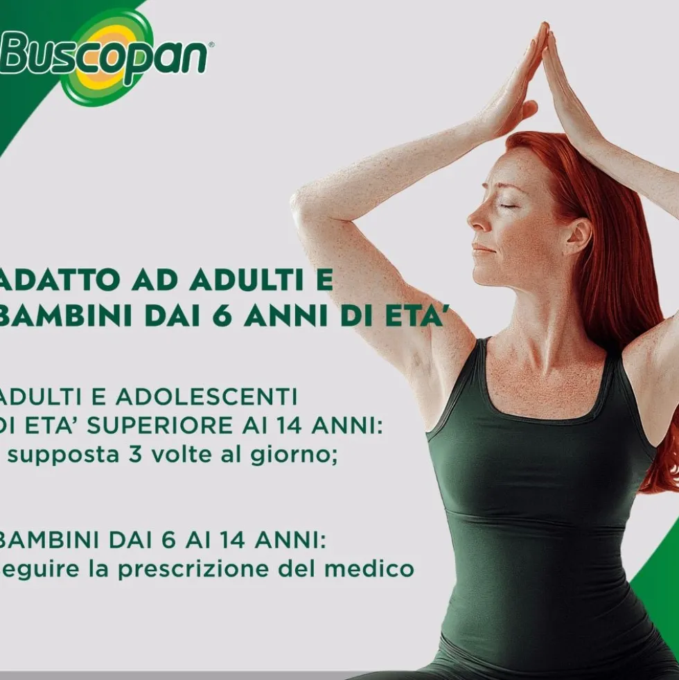Buscopan contro Mal di Pancia Dolori e Crampi Addominali, 6 Supposte