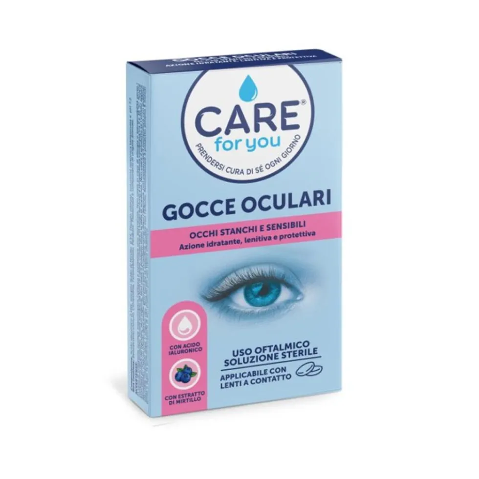 Care for You Gocce Oculari - Soluzione oftalmica idratante per gli occhi stanchi, 10 flaconcini
