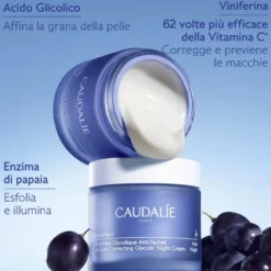 Caudalie Vinoperfect - Crema Notte Glicolica Anti-Macchie Illuminante, 50ml